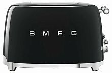Тостер Smeg TSF03BLEU черный, 4 ломтика, корпус из нержавеющей стали, подогрев, размораживание, 6 уровней поджаривания